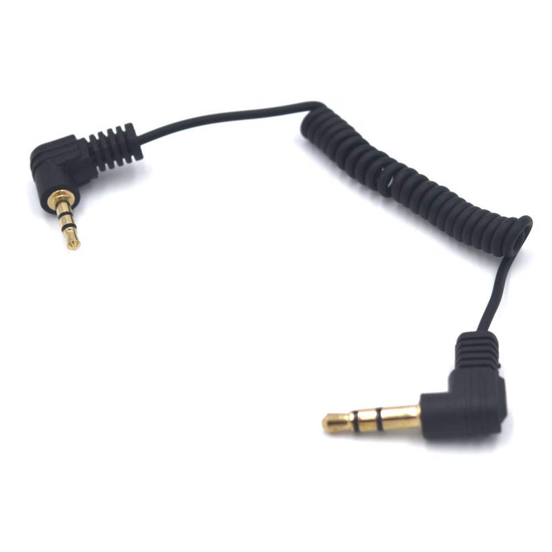 Kework 12 Inch 3.5mm to 2.5mm Audio Coiled Cable, 2 Pack, 90 Degree Angle 1/8" 3.5mm TRS Male to 90 Degree Angle 2.5mm TRS Male Jack Stereo Headphone Aux Spring Spiral Cord, Cable OD 1.5mm - Image 2